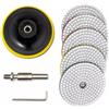 LeTkingok Kit adattatore per lucidatura di macchine per incisione | Attacco filettato M10 con platorello da 100 mm e 5 dischi abrasivi per pietra/metallo/legno