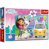 Trefl - Gabby's Dollhouse, Gabby e le avventure del gatto - Puzzle da 60 pezzi - Puzzle colorato con personaggi delle fiabe, intrattenimento creativo, divertimento per bambini dai 4 anni in su