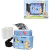 Lexibook, Starcam® Print, Set Fotocamera con Stampante istantanea, Scheda SD, 4 Rotoli di Carta, Cordino, Protezione 3D Bluey e Kit di Personalizzazione Inclusi, Blu, DJ130BYZLXB