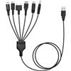 Mcbazel Cavo di Ricarica Multiplo USB 6-in-1 Consola Retro Portatile 1,2M | Rame puro, guaina PVC, per N3DS, NDSL, GBA SP, PSP, PSV 1000, Wii U, solo carica, no dati, alimentatore non incluso