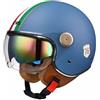 VVPEC Casco Jet Vintage Omologato ECE,Mezzo Casco Moto D'epoca Con Doppia Visiera,Caschi Scooter Caschi Street Cruiser Da Uomo E Da Donna(4,M(57~58CM))
