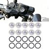 Tissting 10 Set Guarnizioni Vista Serbatoio Cilindro, Spie Luminose per Cilindro Principale Freno, Vetro Spia Serbatoio Serbatoio Anteriore Posteriore Universale, Finestra pompa freno moto per moto ATV (18MM)