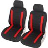 Upgrade4cars Coprisedili Set Anteriori Auto Rosso Nero Universali | Per guidatore & passeggero | Inodore & antiscivolo | Adatto a tutte le stagioni | Qualità collaudata
