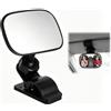 JYYWTSI Specchietto retrovisore per auto, girevole a 360°, con clip a molla, specchio convesso in vetro 9 x 5,5 cm per parasole, specchietto posteriore per seggiolino per bambini, ovetto e sedile