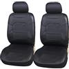 Upgrade4cars Coprisedili Anteriori Nero Ecopelle Universali Accessori | Per guidatore & passeggero | adatto alla maggior parte delle auto | Inodore & antiscivolo | Qualità collaudata