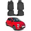 OMAC Tappetini compatibili con Fiat 500 500C 2007-2023 HB in gomma TPE 3D nero 4 pezzi