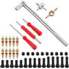 SLIAXINT 41 Pezzi Set di Attrezzi Valvole Pneumatici Auto Kit Riparazione | estrattore nucleo valvola doppia/singola testa, strumento per valvola 4 in 1, valvole tr412 tr413 tr414, per auto moto bici