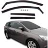 J&J AUTOMOTIVE GD Deflettori d'Aria e Antivento per Ford Focus 3 2011-2018 5 Porte Station Wagon 4pcs, Oscurati, Anteriori e Posteriori, Aerodinamico