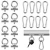 Wotrilw 8 Pezzi Ganci per Tendalino Camper, Ganci Binario con Moschettoni e Dadi di Bloccaggio M4, Accessori in Acciaio Inox 304 per Roulotte Campervan Barca Tenda e Veranda