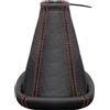 L & P Car Design Cuffia cambio compatibile con Opel Corsa C 2000-2006 - nero rosso - vera pelle - leva cambio manuale - (A0002-1)