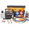 BACOENG Pompa Vuoto per Condizionatori con Kit Manometri, per Condizionatori Split e Impianti RVAC Domestici, Kit Ricarica Compatibile con R32 R410A R407C