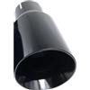 Mcrnwbip Terminale di Scarico Terminale di scarico universale per auto, 1 pezzo, in acciaio inossidabile nero lucido Punta di Scarico(ID 51mm-OD 76mm)