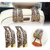 Rêve cc Set da 2 gancio poggiatesta auto leopardati, gancio doppio sedile posteriore, leopardati porta borsa auto in pelle, supporto borse, ganci portaoggetti abitacolo macchina per sacche e accessori utili