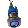 Mintice Acciaio Inossidabile 12V 5A Blu Luce Auto Bilanciere Pulsante | Interruttore a Levetta in Metallo 19mm Faro Presa di Corrente Spina