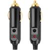 Kirunvia 2x Spina Accendisigari Maschio 12V/24V, Contatti in Rame 20A, LED Rosso | Bakelite termoresistente e ignifuga, Fusibile sostituibile, Saldatura cavi 0,5-2,5 mm², Auto camion camper barca moto