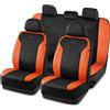 Skechers Coprisedili in memory foam, in pelle, per il massimo comfort e supporto, set completo, compatibili con airbag, universali per auto, SUV, furgoni, berline, auto, camion, arancione