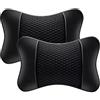 ONEMAJI 2 Pezzi Cuscino Poggiatesta Auto per Audi A4 Saloon 2020 2021 2022 2023 2024 2025 2026 Memory Foam Ergonomico Traspirante Supporto Collo Sedili,Black