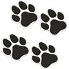 NewL 4PCS Adesivo Decalcomania Impronta di Zampe di Cane 3D Nera Chrome per Auto (Argento-Nero)