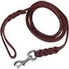 Smandy Guinzaglio per cani in pelle, cinturino in pelle con cinturino in corda di sicurezza per cani da compagnia(1.6m)