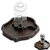jimruirog Distributore di Acqua per Rettili Automatico, Ciotola per Mangiatoia 2 in 1 Grande, Ciotola per Tartarughe Spaziosa, 21.5x19.5x2 cm, con Bottiglia, per Tartarughe, Gechi, Serpenti e Altri Rettili