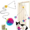 ZephyrHome Gioco per Gatti da Appendere alla Porta - Giocattolo Interattivo per Gatti con Corda Elastica Regolabile e Palla in Peluche con Campanellino, Design a Pinza per Porte, Giochi per cat in Casa Anti-Noia