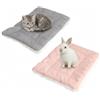 JYYWTSI 2 Pezzi Letto per Coniglio e Porcellini d'India 31 x 21 cm, Accessori Morbidi e Soffici in Peluche, Coperta Calda per Gatti, Lavabile in Lavatrice (L)