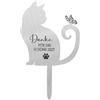 Booaee Pietra commemorativa a forma di gatto, in metallo, con incisione | Decorazione per tomba, resistente alle intemperie, con scritta Danke für die schöne Zeit, decorazione da giardino