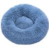 Lukery Cuccia per Cani Cuccia per Gatti, Cuscino Rotondo in Peluche Morbido Lavabile Letto Peluche Antistress Ciambella per Animali Domestici per Cani di Piccola, Media e Grande Taglia (50CM,Blu)
