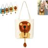 Generico Lion-Shaped Pet Canvas Shoulder Bag, Portable Cat Carrier Tote (Beige,Small)