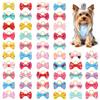 Qzakce Fiocchi per Capelli di Cani 50 Pezzi Papillon per Cani con Elastici | Accessori per Capelli di Animali per la Fotografia di Animali Domestici Feste di Compleanno Motivo Casuale