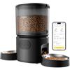 DUDUPET Distributore Automatico Cibo Gatti e Cani WiFi 5G, 5L con 2 Ciotole | Timer Programmabile, Controllo App e Registrazione Vocale 10s, Ideale per Famiglie con Più Animali Domestici