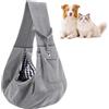 Vroswic Borsa da Viaggio per Cani, Borsa a Tracolla Reversibile Grigio Fino a 7,5 kg, Gancio di Sicurezza e Spallaccio, per Cane, Gatto, Animali Domestici, Passeggiata, Ciclismo, Viaggio
