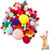 LZPLJLWS Set di 200 Palline Morbide Colorate per Gatti, Pompon in Peluche di Misure Miste con Sacchetto Portatile, Giochi Leggeri Interattivi per Casa e Viaggio