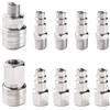 VooGenzek 10 Pezzi 1/4BSP Connettori Aria Compressore Kit, Raccordo Aria Compressa, Attacco Tubo d'Aria Compressore, per Tubo dell'aria Compressori, Argento