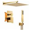 LISEEGO Set Doccia Incasso con Soffione a Pioggia 25 cm, Oro Lucido | Corpo Valvola in Ottone, Cartuccia di Bilanciamento Della Pressione in Ceramica, Soffione Pioggia e Doccetta in Acciaio Inox