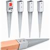 Lun Fix Supporto per Pali in Legno 70x70 mm, 750mm, Spessore 1,8mm, Zincato, 4 Pz | A Caldo, Fissaggio Pali Recinzione, Staffe Giardino, Battipalo, Recinzione In Legno, Fissaggio Pali