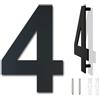 Ywonoby Casa moderna spazzolata numero 4 pollici, altezza 102 mm, acciaio inossidabile 304 massiccio, placcato nero (Numero 4 Quattro)