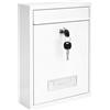 Assorted Collections Cassetta postale con serratura a parete | Cassetta postale moderna in acciaio con chiave | Cassetta postale da esterno resistente alle intemperie | Compatibile con A4 | 31 x 22 x 9 cm - Bianco