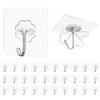 Maykafay Ganci Adesivi, 30 Pezzi Gancio Adesivo Trasparenti 10 kg (max) 60MM Ganci Forti Senza Cuciture per Cappotti Sciarpe Asciugamani Borse Chiavi in Bagno Cucina Ufficio