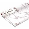 Dalsys Rivestimento da parete autoadesivo, rotolo da 3 m x 120 cm, in PVC | Pannelli da parete effetto marmo, rivestimento flessibile per bagno, spessore del materiale 2,3 mm, paraspruzzi per cucina