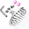 PickGenie Soffione Doccia Pioggia Rotondo 6 Pollici ABS Cromato 360° | Soffione Doccia Fisso Alta Pressione Risparmio Idrico Anticalcare Bagno Casa Hotel Getto Uniforme