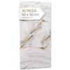 Dalsys 10 pannelli da parete autoadesivi, 60 x 30 cm, in PVC, bianco onice | Pannelli da parete effetto marmo, rivestimento flessibile per bagno, spessore del materiale 2,3 mm, paraspruzzi per cucina