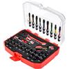 Geinxurn Set di attrezzi da 40 pezzi con scatola portaoggetti, include punte per cacciavite magnetiche in acciaio S2 da 25/50 mm (Torx/PZ/croce/esagonale), chiave a bussola e mini chiave a cricchetto