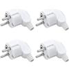 VOSSOT Spina Schuko Angolare, 4 Pezzi, Tipo F, 250 V (16 A), Impermeabile IP44, Protezione Antipiega, Scarico Trazione, Per Cavo 8-10 mm, Bianco