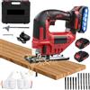 YUMILI Seghetto Alternativo Senza Fili con 2 Batterie Makita 21 V, Seghetto Alternativo a Batteria, Angolo 45°, Profondità di Taglio 65 mm, 3 Velocità, Corsa 15 mm, 10 Lame, LED per Legno, Metallo, Plastica