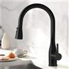 YUANNY Rubinetto Cucina Nero Miscelatore Cucina con Doccetta Estraibile, Rubinetti per Lavello Cucina 360° Girevole, a 3 Modalità, Risparmio Idrico, Calda e Fredda Regolabile, in Acciaio Inox 304