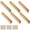 CAAGGMM Maniglie in Legno, 6 Pezzi Pomelli Cassetti per Mobili Cucina in Legno Con 12 Viti, Interasse Fori 128 mm, Armadio da Cucina in Massiccio con Maniglie, per Tavolini, Cassettiere