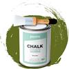 PECTRO Chalk Paint 750 ml con Pennello, Vernice per Mobili (VERDE OLIVA) | Vernice a Gesso, Senza carteggiare, Finitura Opaca, Pittura Per mobili in legno e restauro in stile shabby chic