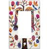 Generic Placca di copertura decorativa per interruttore della luce vintage tribale a 1 banda, interruttore elettrico colorato bohémien floreale albero, piastra frontale per cucina soggiorno