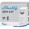 Shelly 3EM-63T Gen3, Misuratore di Energia Wi-Fi per Impianti Trifase o Monofase, Terminali Piatti, Misurazione in 4 Quadranti, Nessuna Soglia di Carico, Pronto per Fotovoltaico
